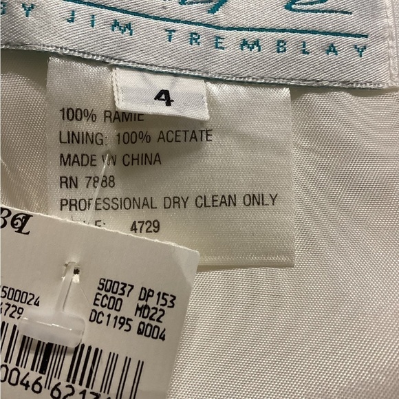 Santa Fe By Jim Tremblay Sheath Ramie Gold Embroidered Leaves Dress Size 4 NWT - Picture 7 of 9